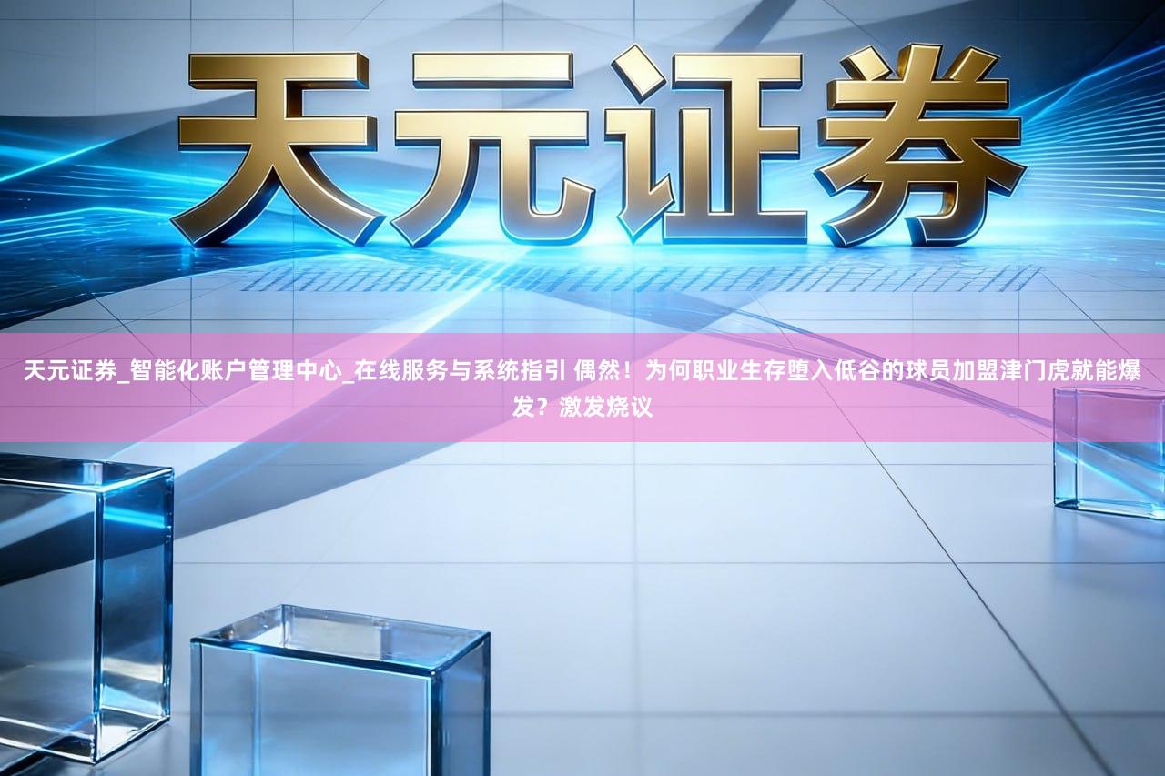 天元证券_智能化账户管理中心_在线服务与系统指引 偶然!为何职业生存堕入低谷的球员加盟津门虎就能爆发?激发烧议