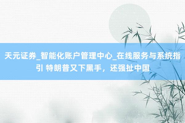 天元证券_智能化账户管理中心_在线服务与系统指引 特朗普又下黑手,还强扯中国
