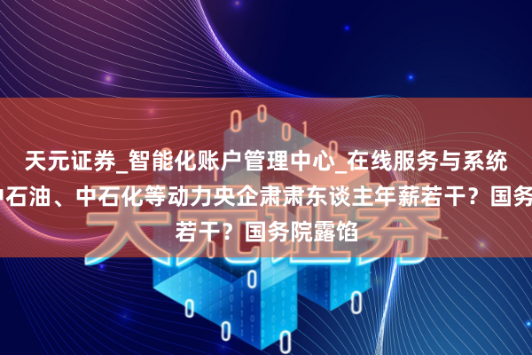 天元证券_智能化账户管理中心_在线服务与系统指引 中石油、中石化等动力央企肃肃东谈主年薪若干？国务院露馅