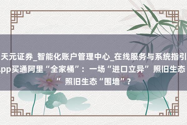 天元证券_智能化账户管理中心_在线服务与系统指引 当千问App买通阿里“全家桶”：一场“进口立异” 照旧生态“围墙”？